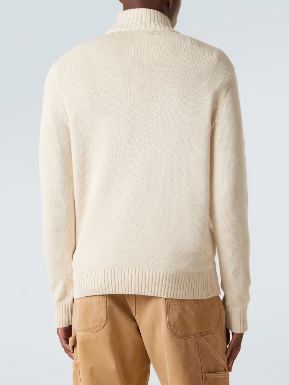 Polo Ralph Lauren Cotton Knit Quarter Zip Sweater Cream Ivory XXL